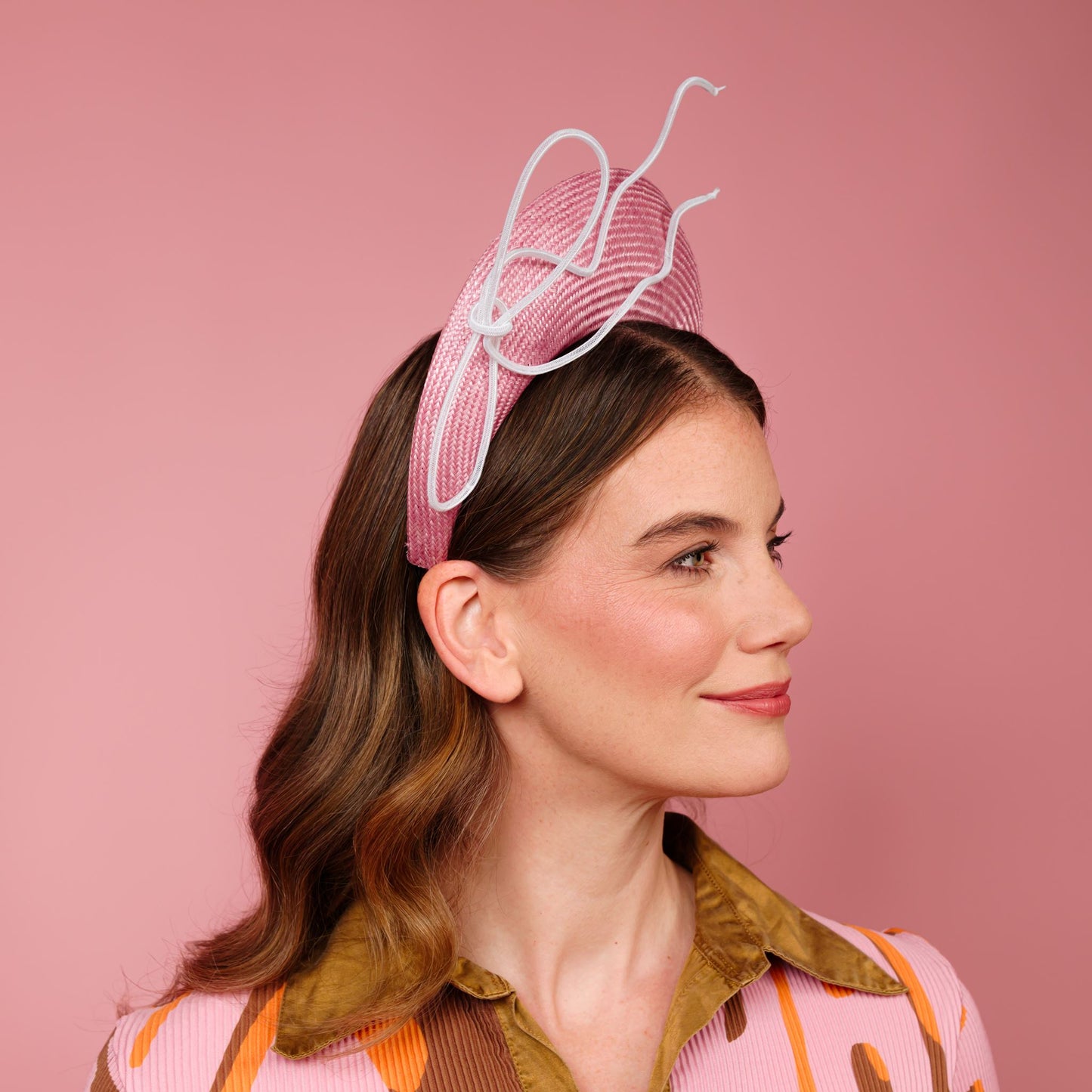 Venus Straw Halo with Floating Crinoline Bow