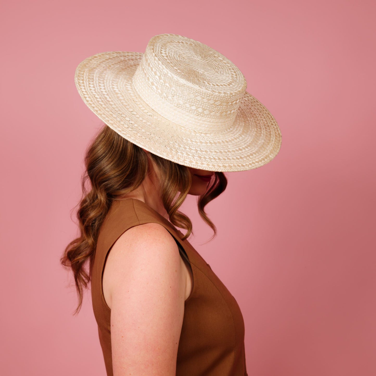 Alexandra Straw Boater in Cream