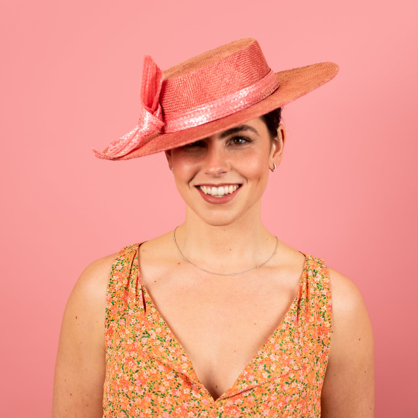 Alexis Boater in Pink with knotted trim
