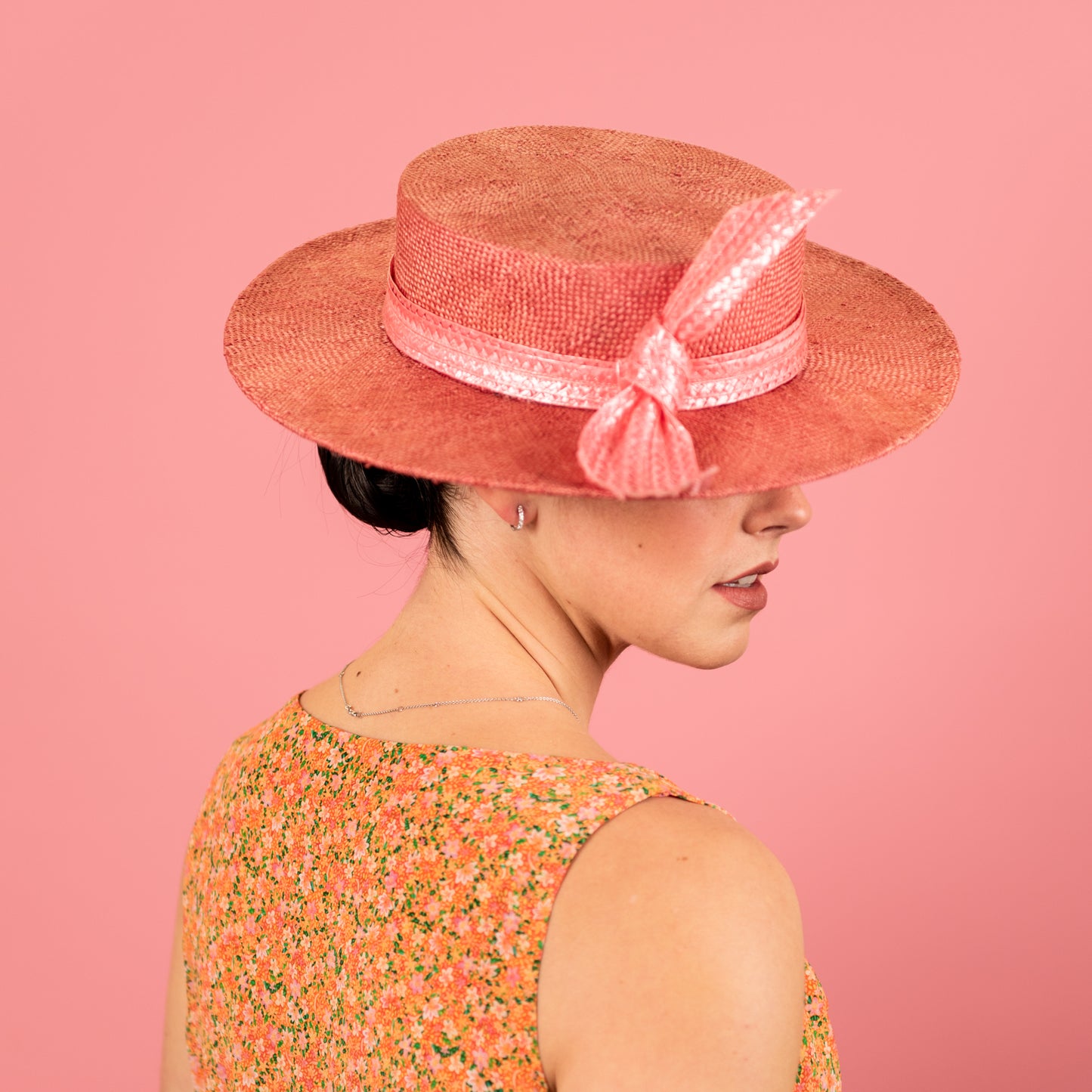 Alexis Boater in Pink with knotted trim