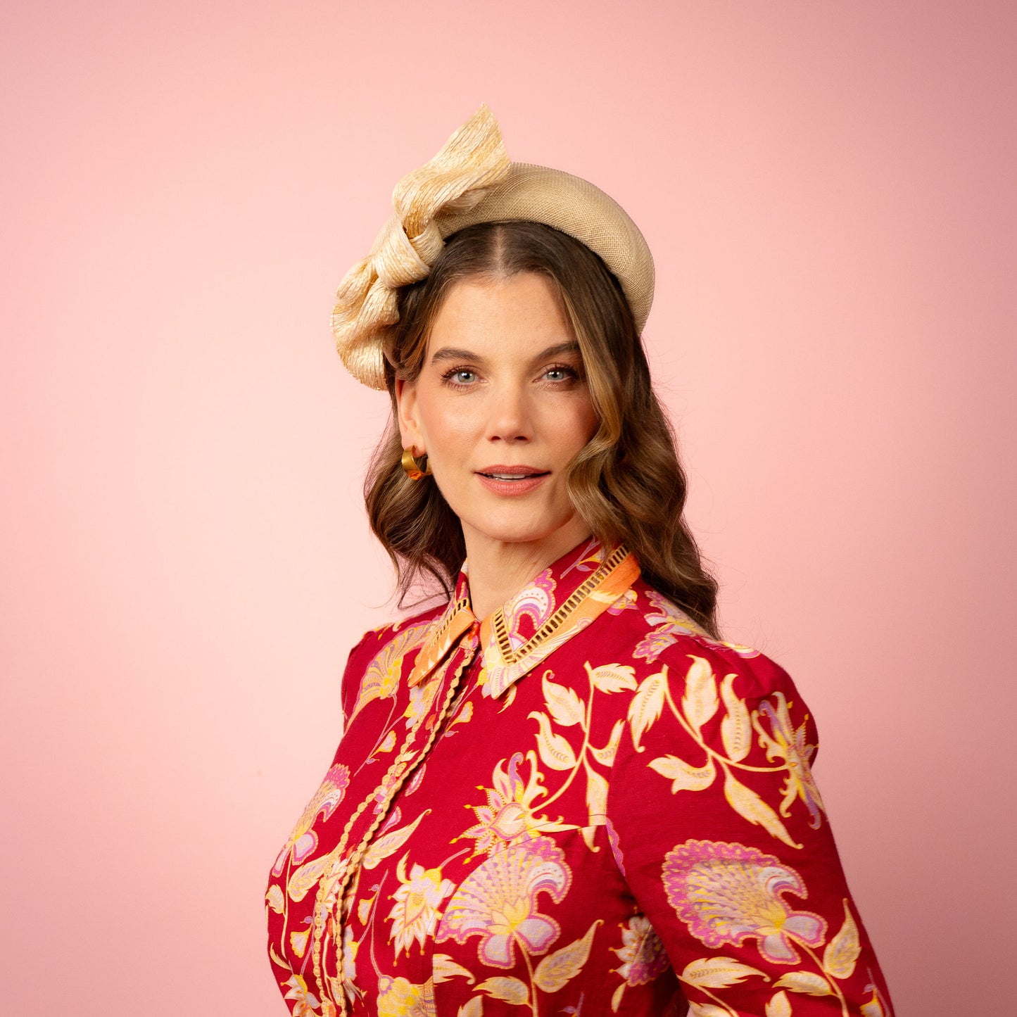 Ash Headband in Cream Straw with Braid Knot Spring Racewear Headpiece