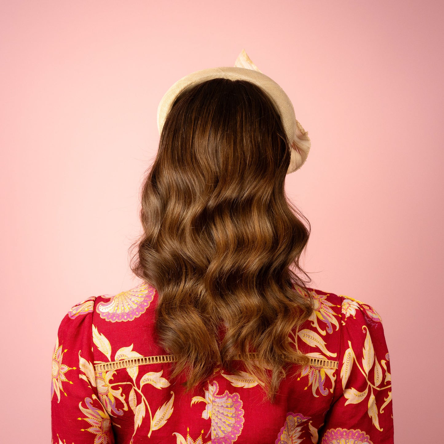 Ash Headband in Cream Straw with Braid Knot Spring Racewear Headpiece