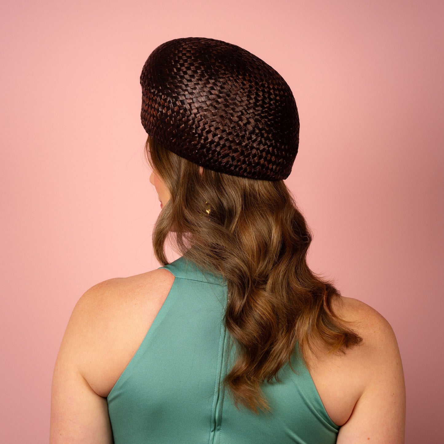 Catani Brown Vintage Swiss Straw Shaped Beret