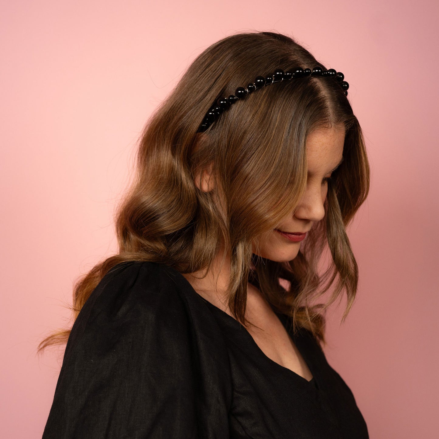 Kitty Headband in black and silver Spring Racing Headpiece