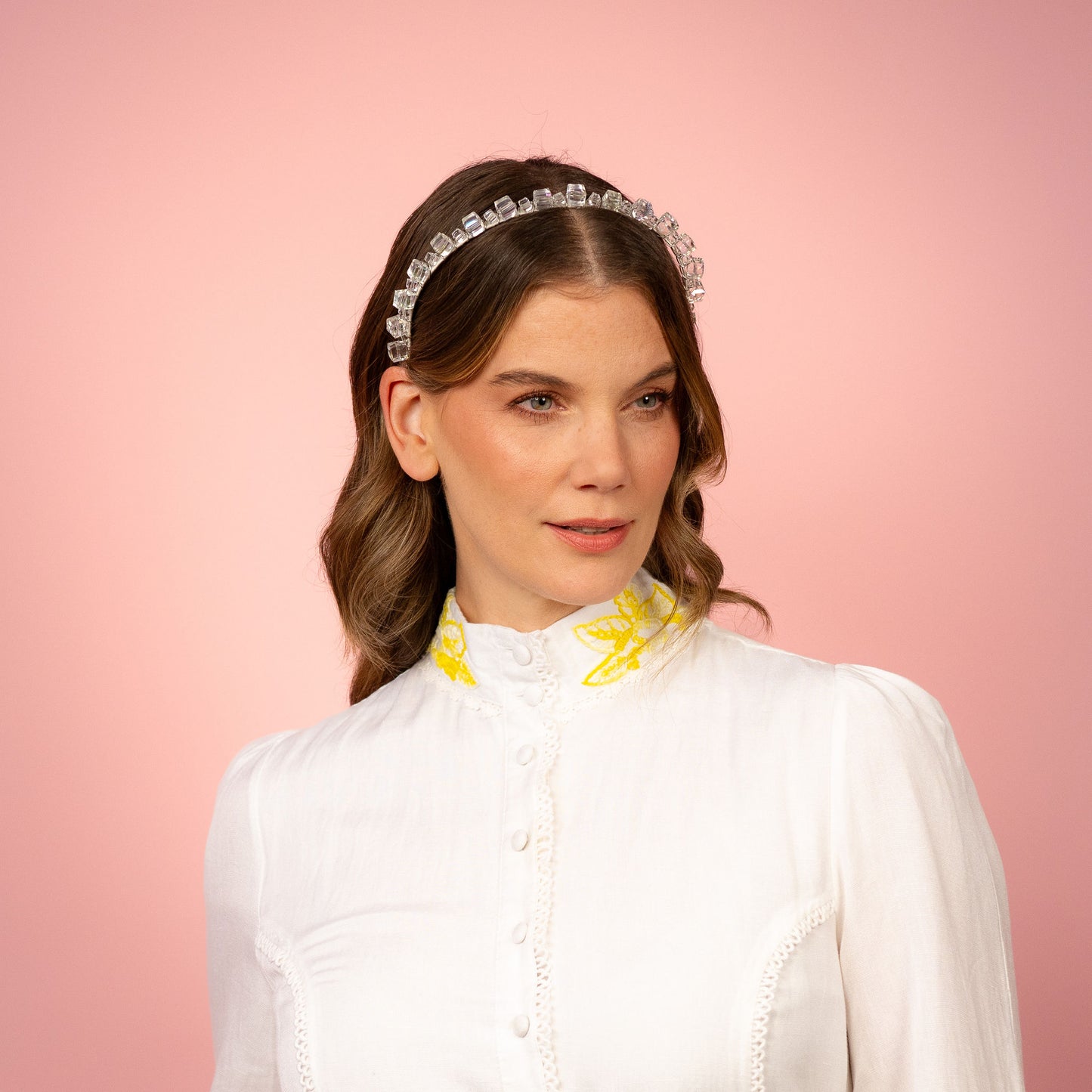 Kitty Headband in crystal and silver Spring Racing Headpiece