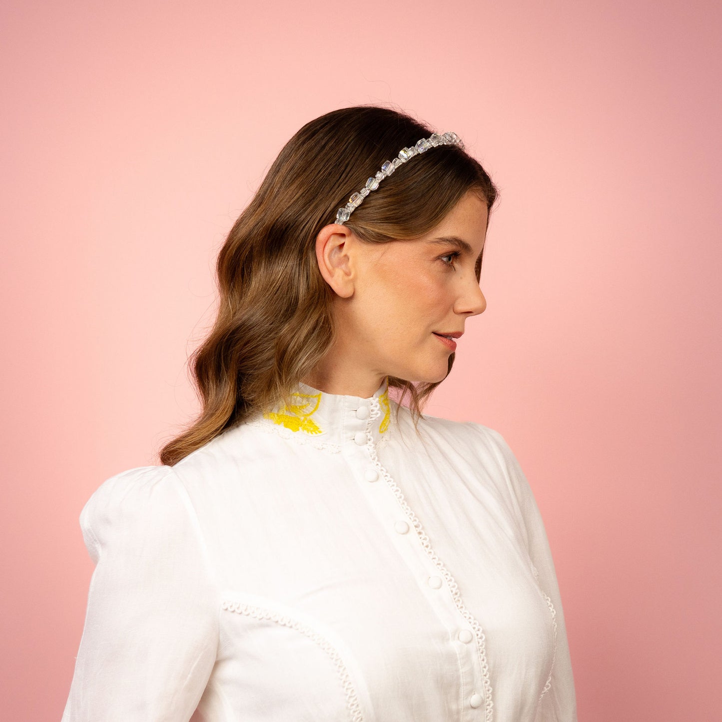 Kitty Headband in crystal and silver Spring Racing Headpiece