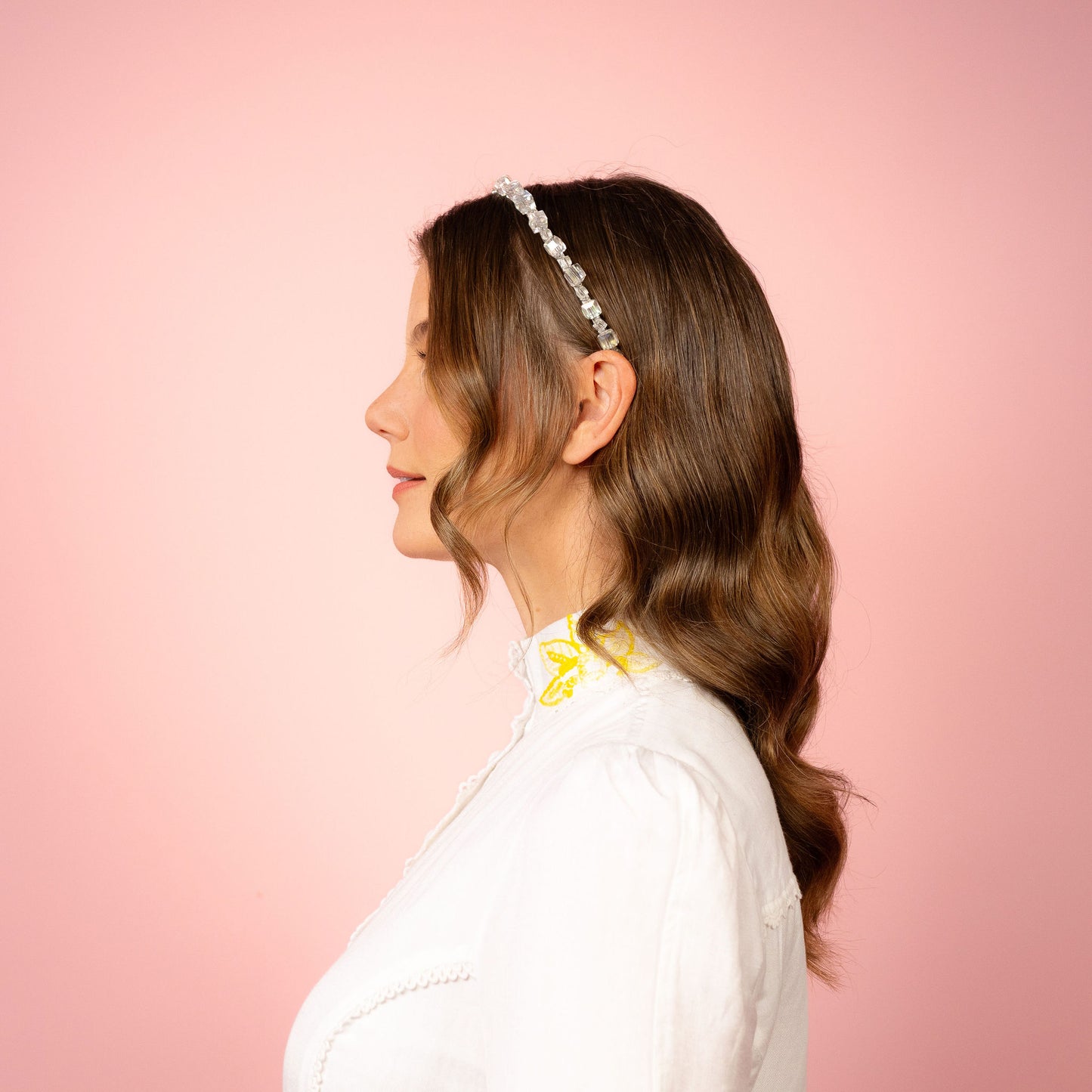 Kitty Headband in crystal and silver Spring Racing Headpiece