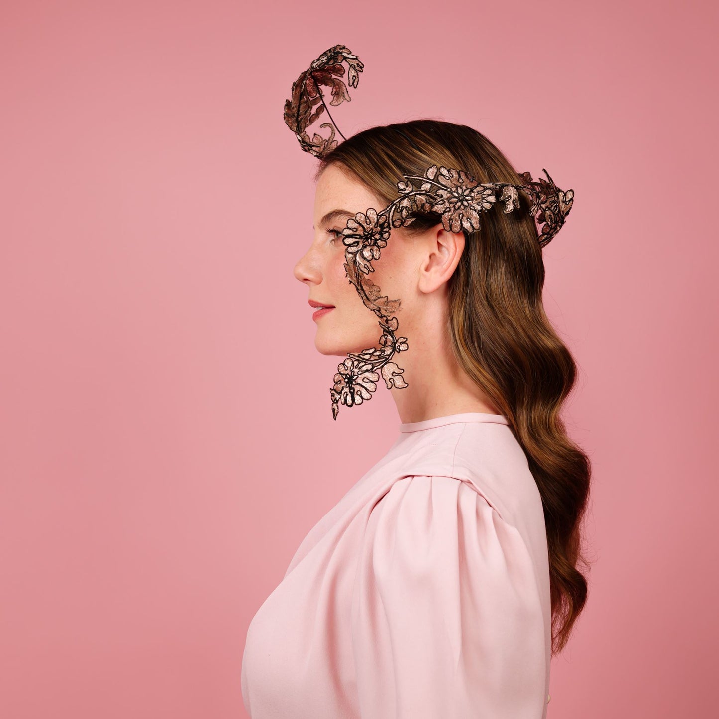 Lumie lace sculpted headpiece