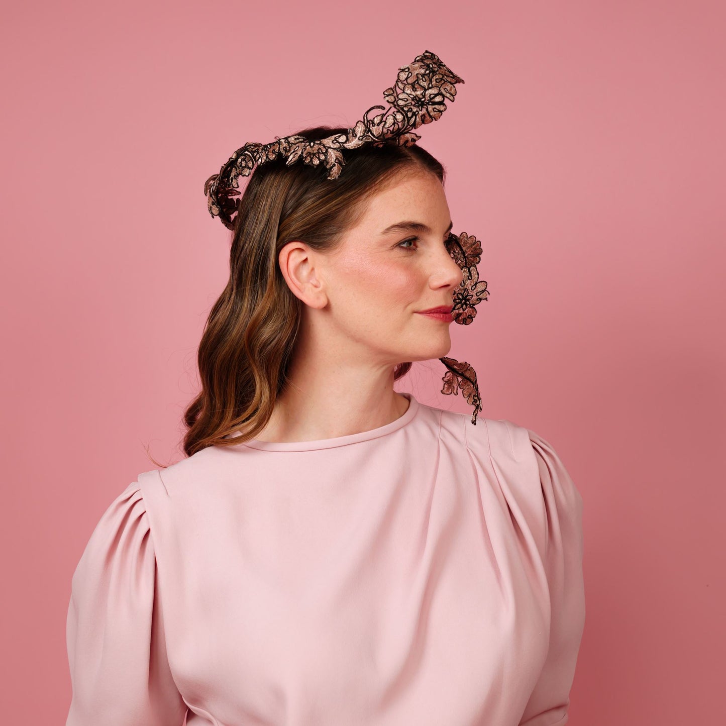 Lumie lace sculpted headpiece