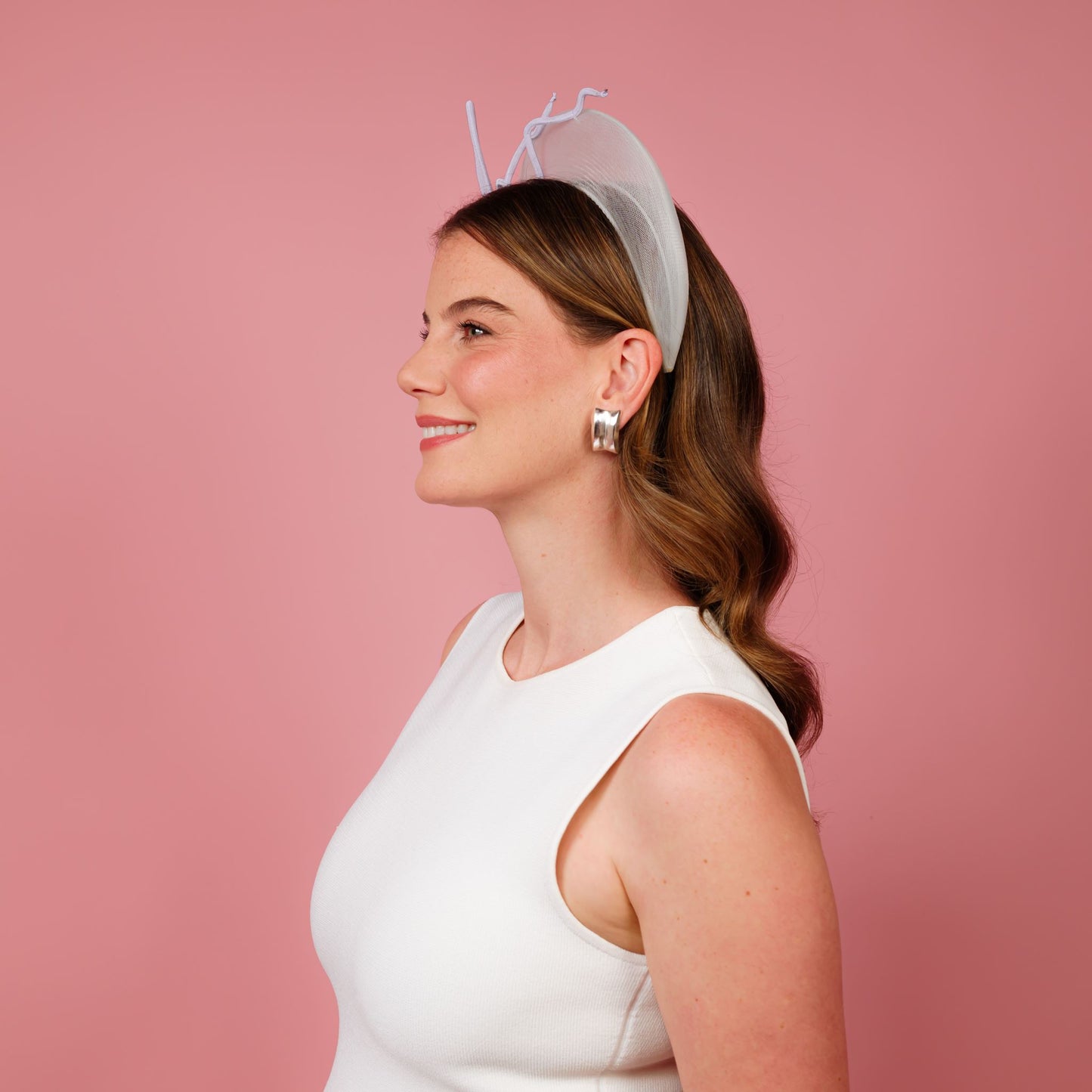 Lyra Halo with Floating Crinoline Bow