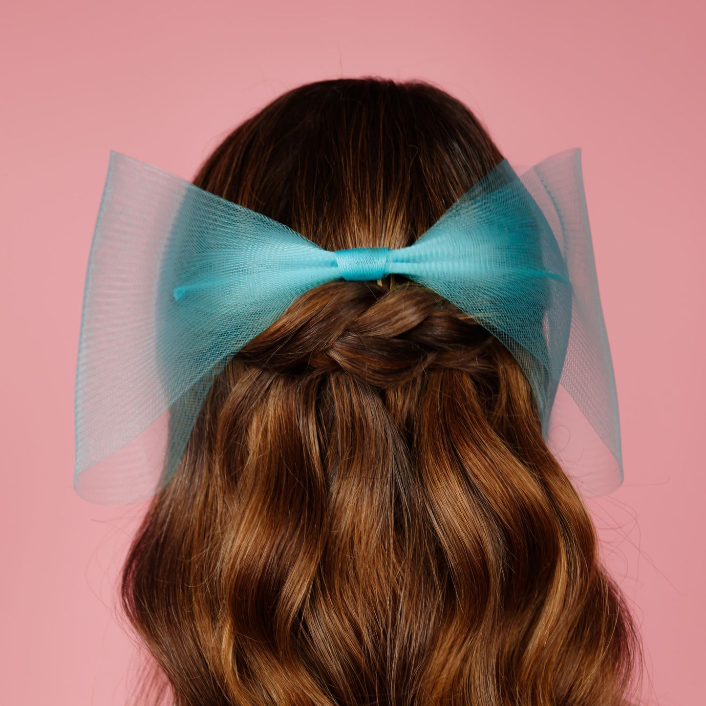 Marni back of the head crinoline bow with comb in blue