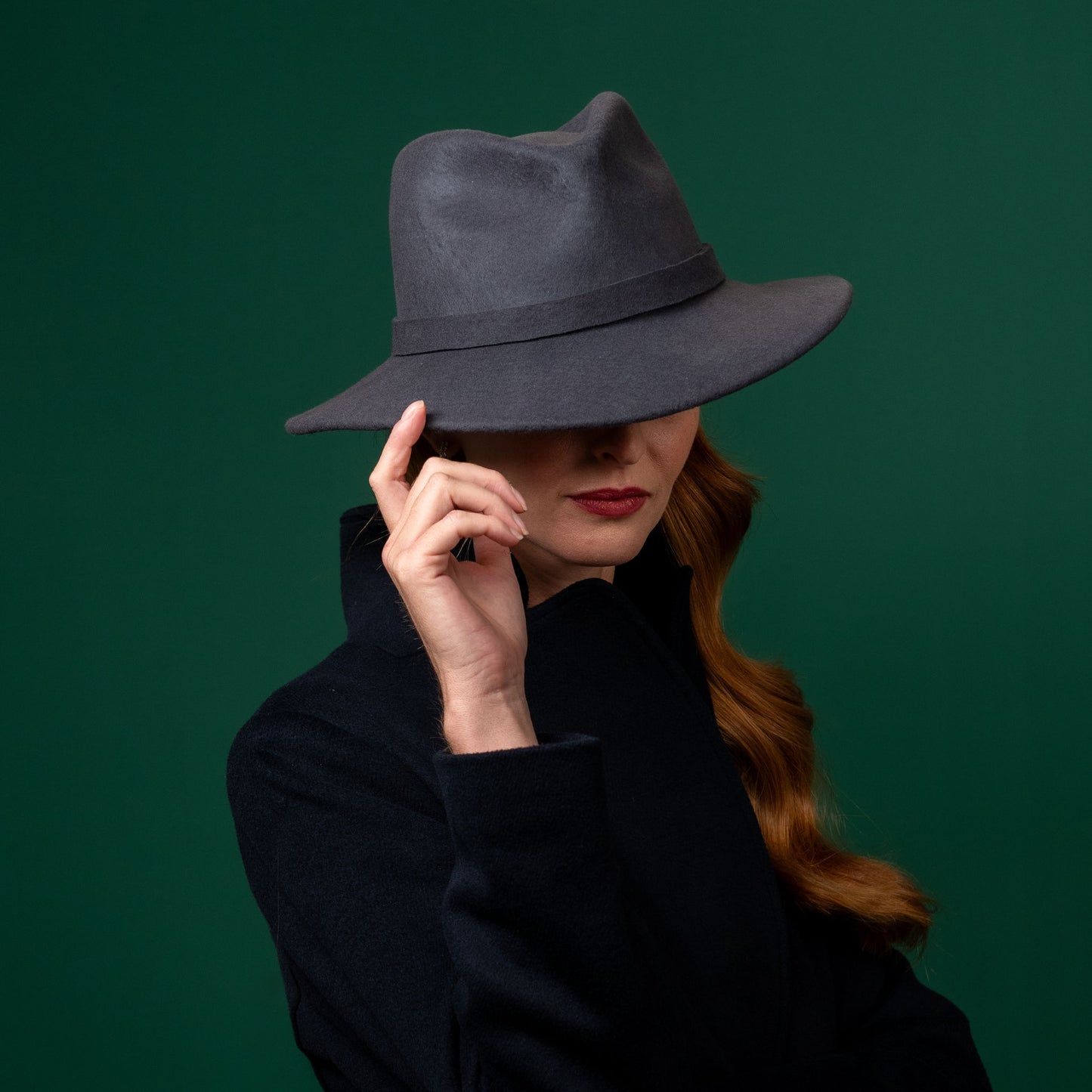 Morrison Classic Grey Felt Fedora Hat Winter Racewear Hat