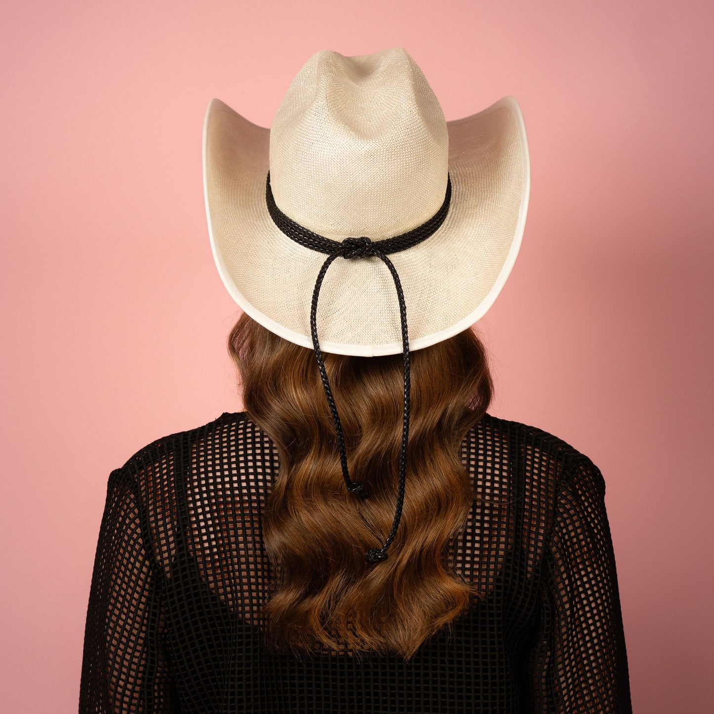 Thea Style Wide Brim hat in Ivory with Black rope trim Spring Racewear Headpiece Spring Racewear Hat