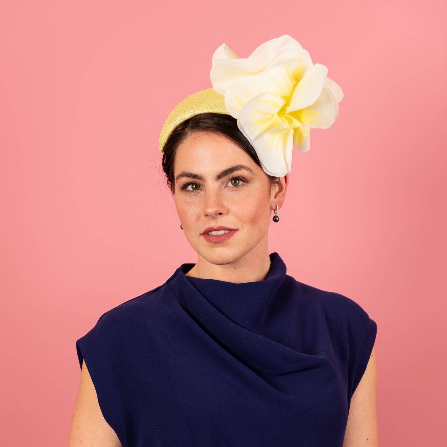 Victoria Headband with Silk Poppy Flowers in Yellow