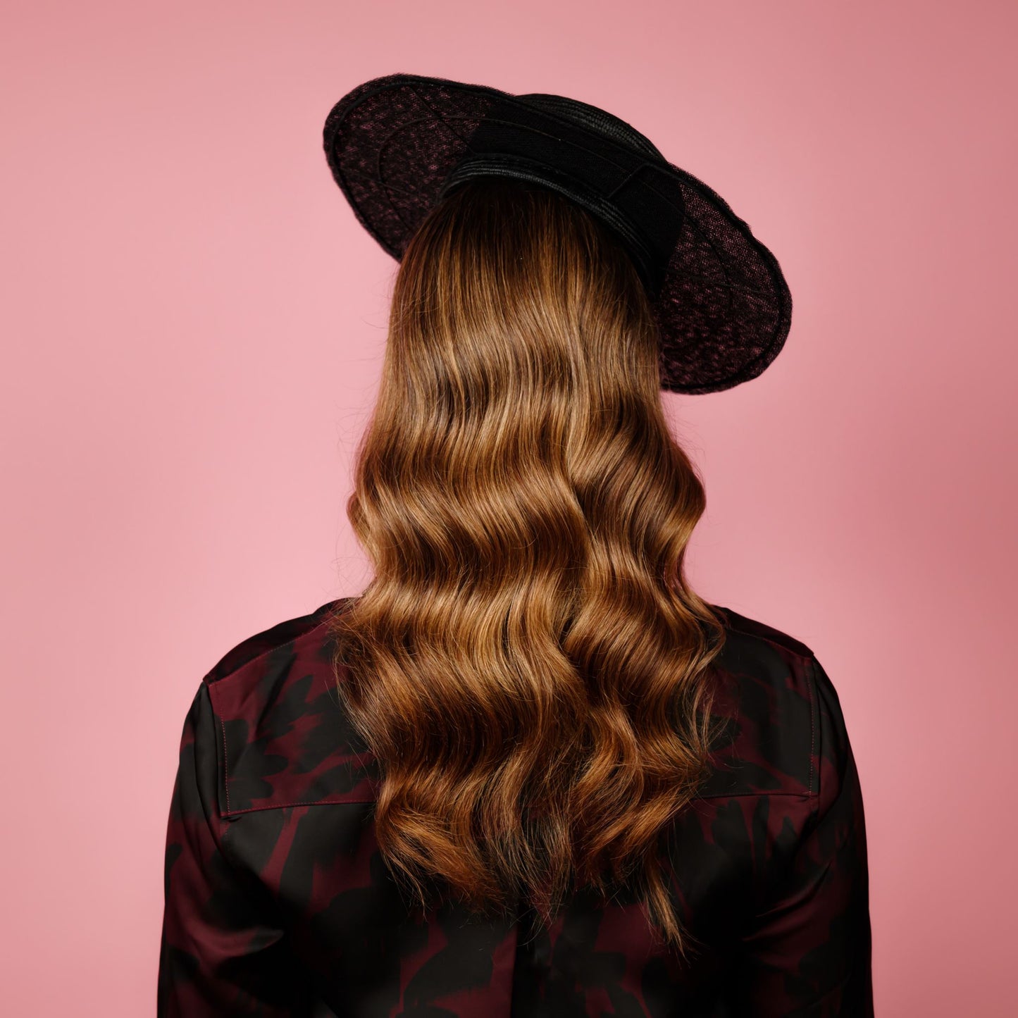 Zora Boater with curved straw crown and tulle brim