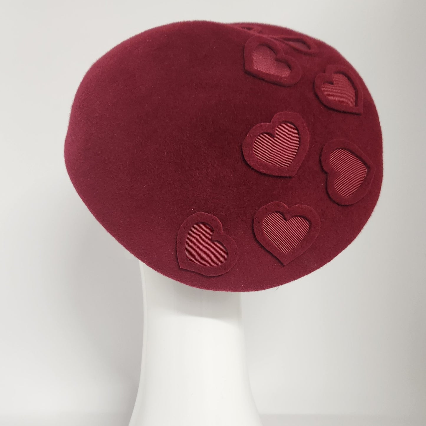The Heart of Paris red felt beret with heart trim