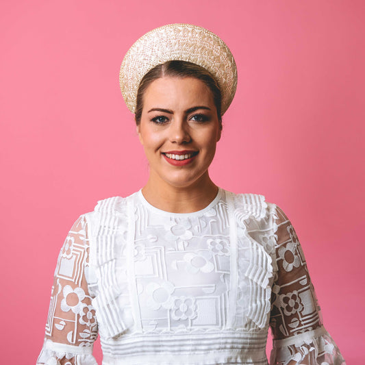 Anna Halo in textured cream straw