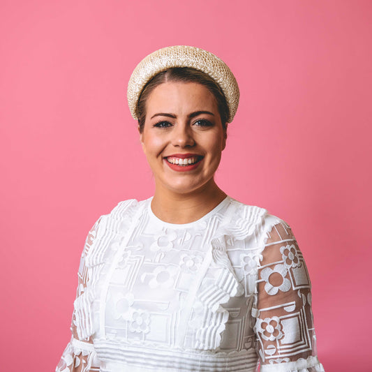 Ash Headband in textured cream straw