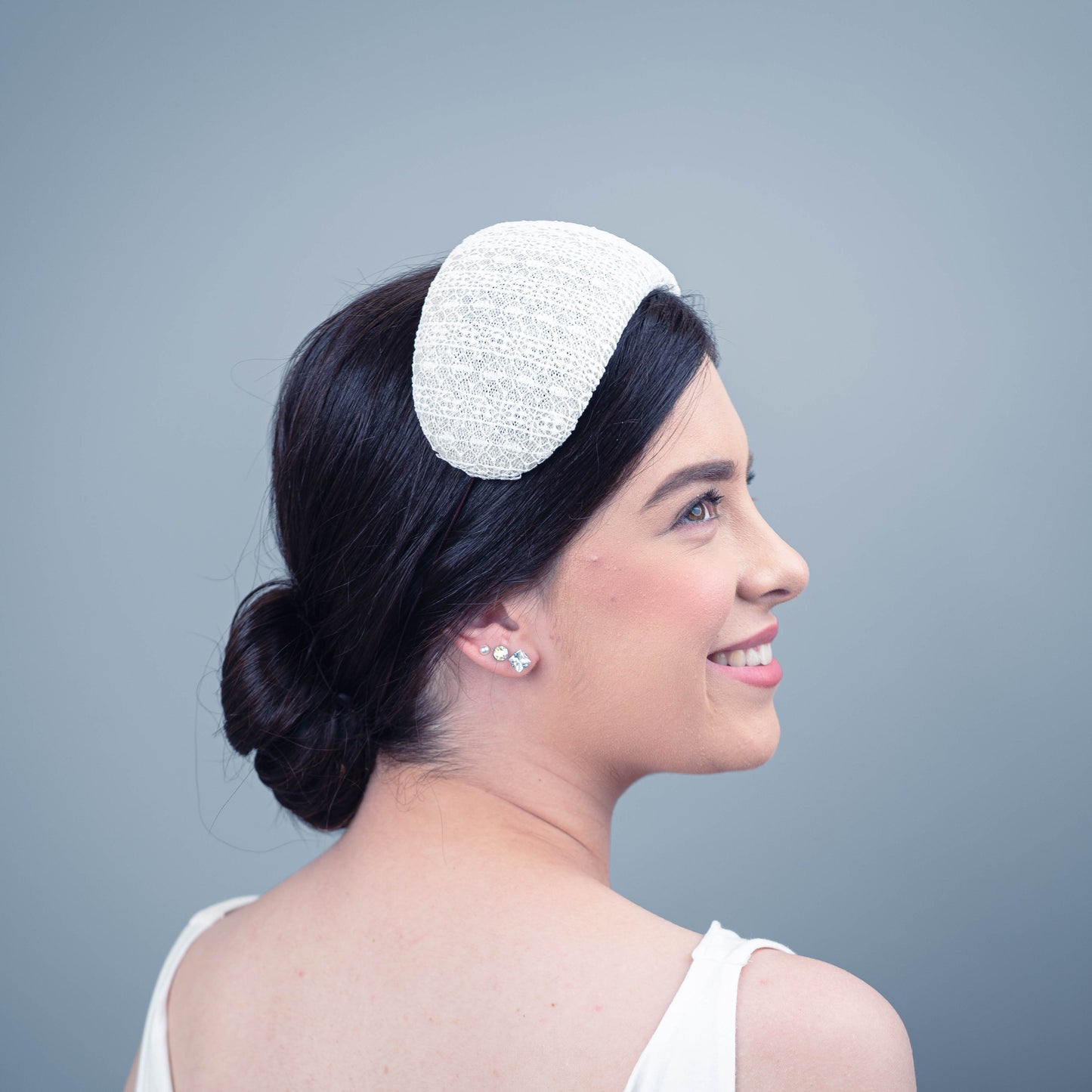 By Your Side Lace Wedding Bandeaux in white