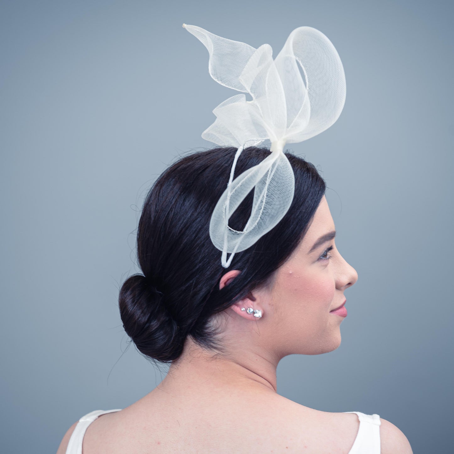 Docker Crinoline Floating Bow Headband in Ivory