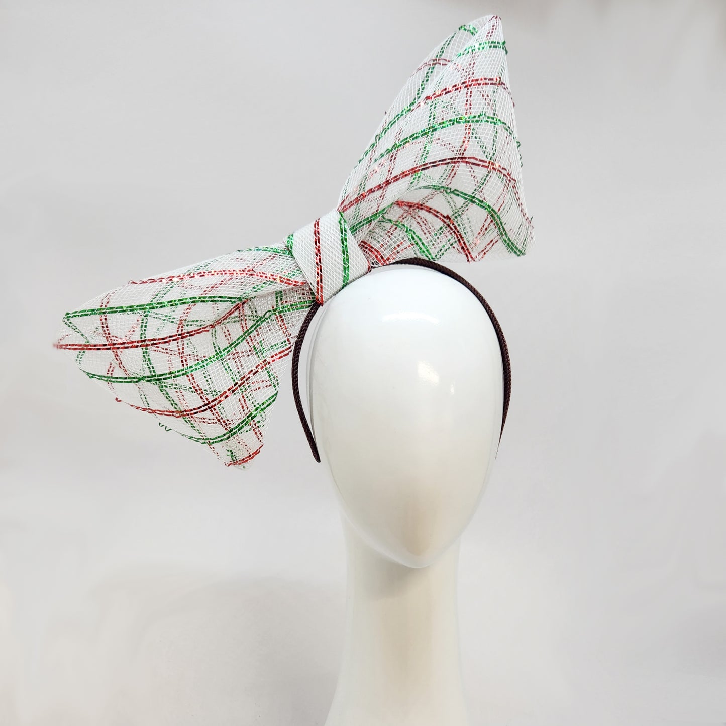 Peppermint Candy Cane Large Bow Headband