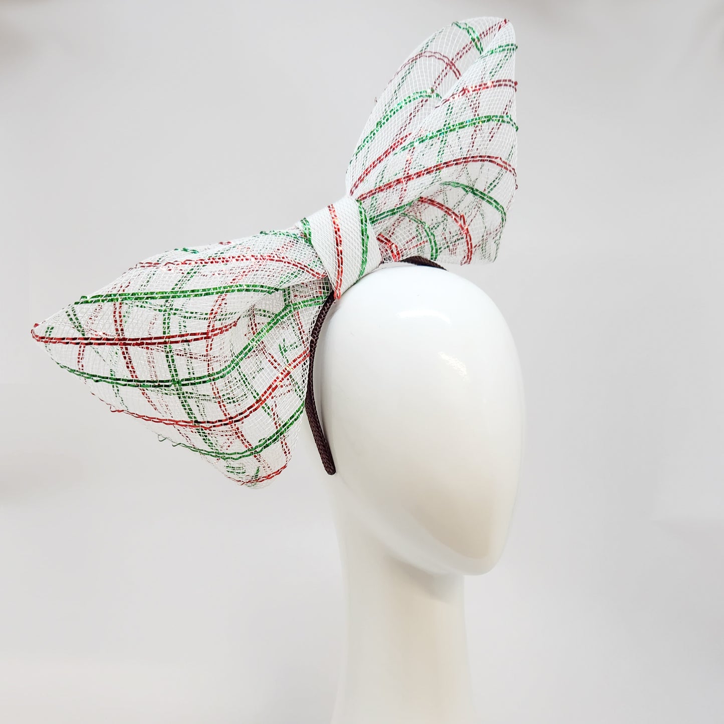 Peppermint Candy Cane Large Bow Headband