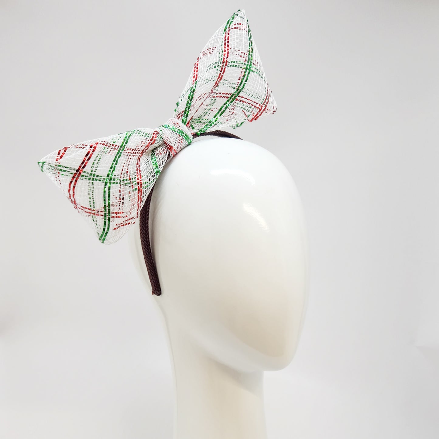 Peppermint Candy Cane Small Bow Headband