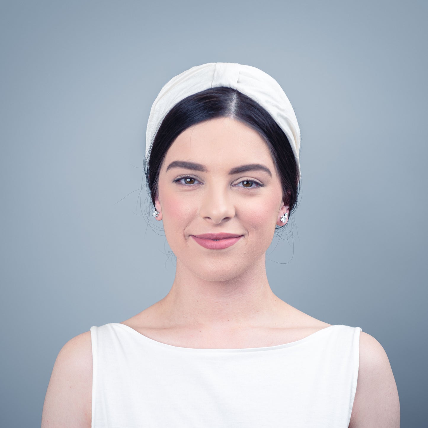 Georgie Ivory Silk Turban Headband for Lulu
