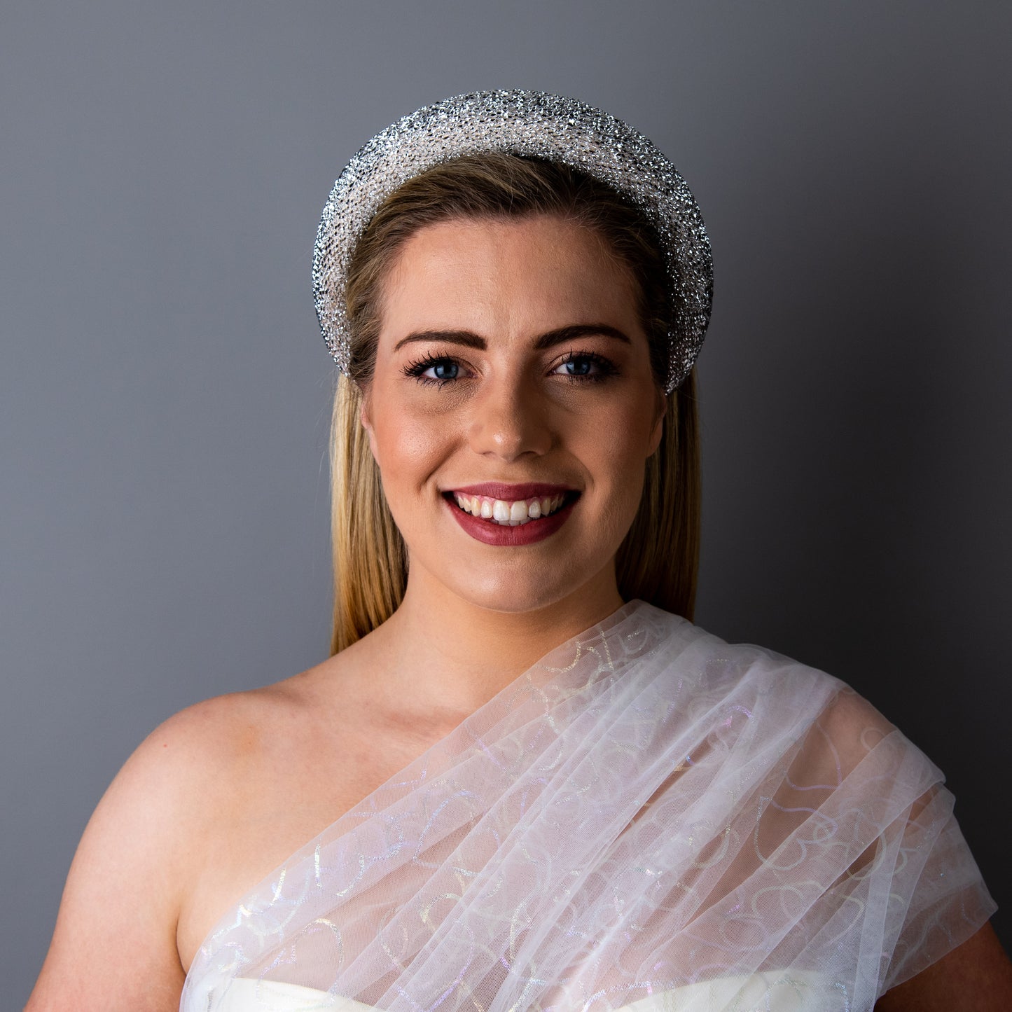 Crazy in love metallic Silver Wedding crown Headband