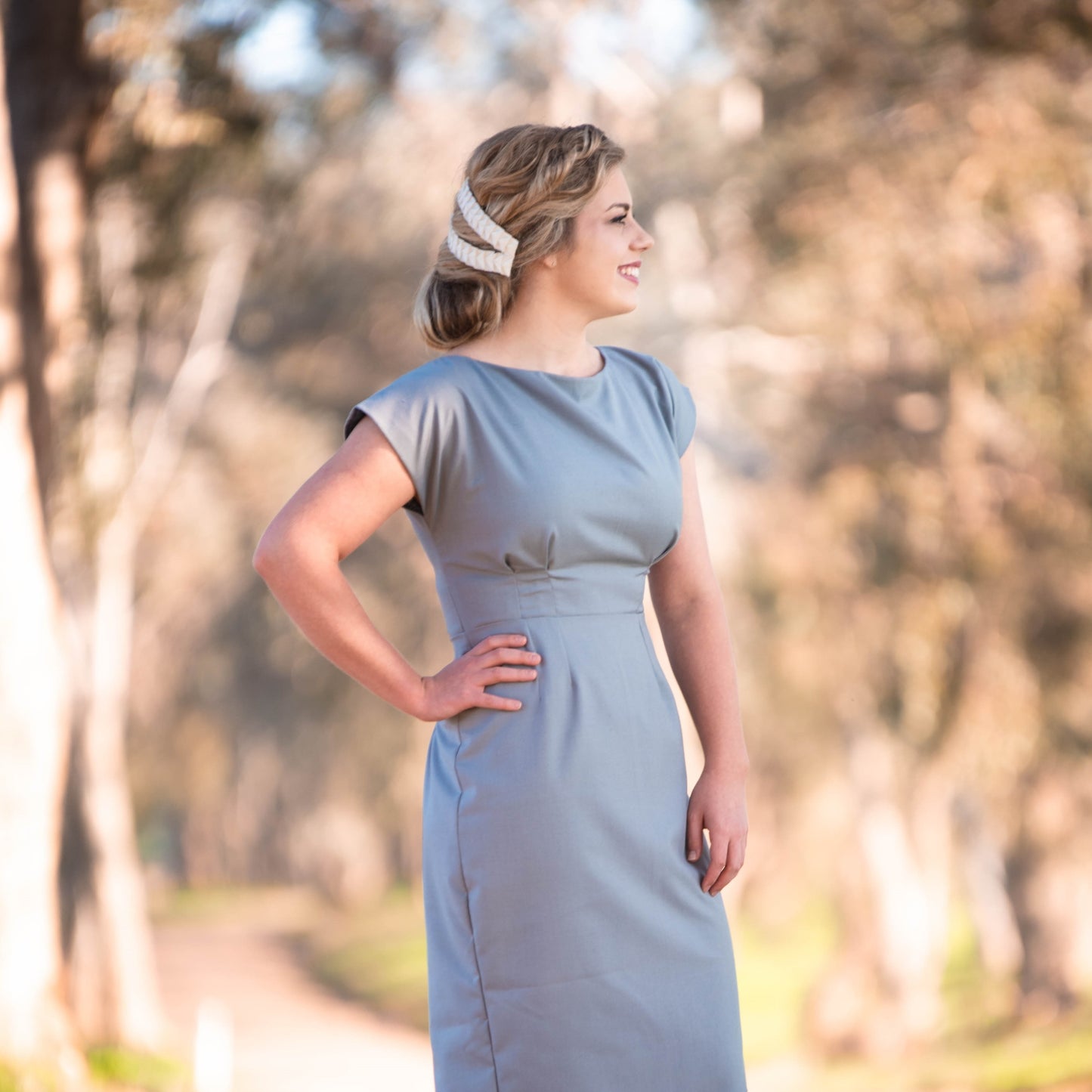 Mills Headpiece pleated ribbon headpeice