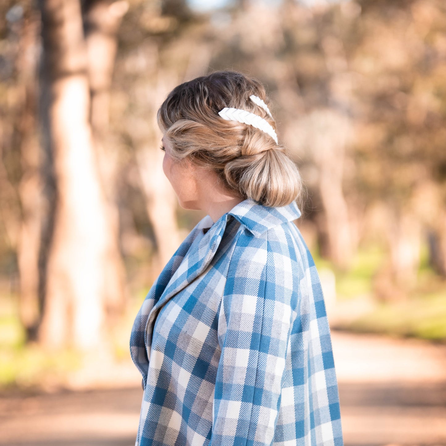 Mills Headpiece pleated ribbon headpeice
