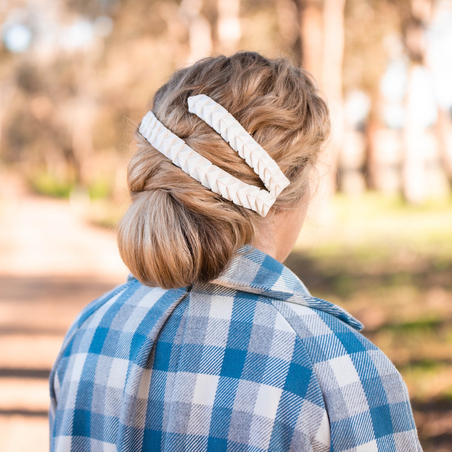 Mills Headpiece pleated ribbon headpeice