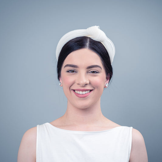 We Found Love pleated headband in white