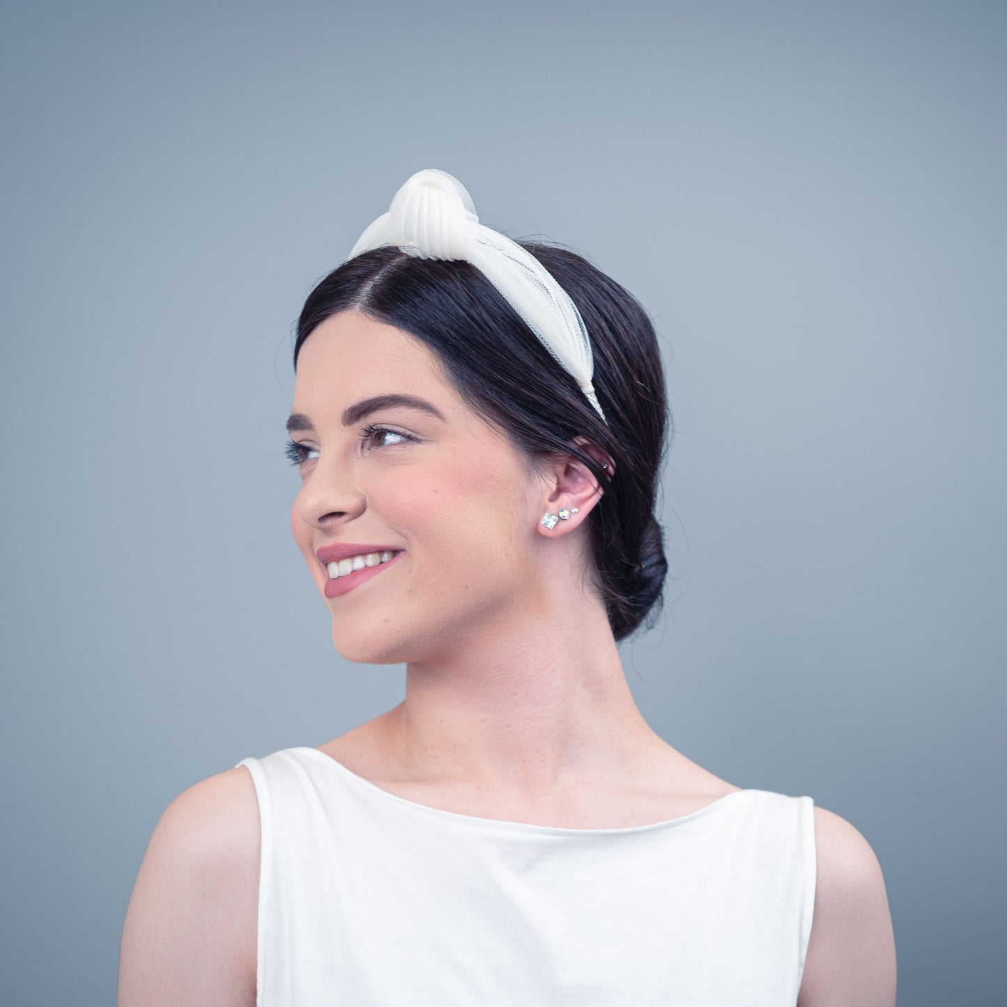 We Found Love pleated headband in white