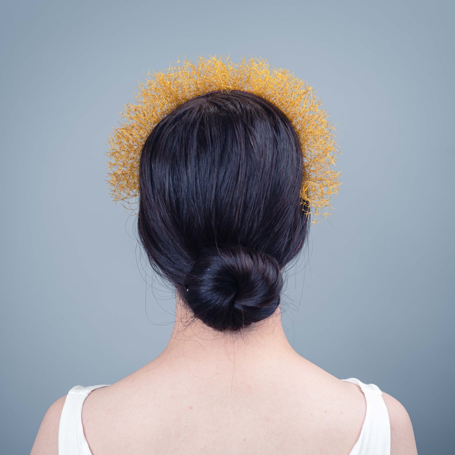 You Are the Best Thing Ruffle Veil Headpiece in Gold