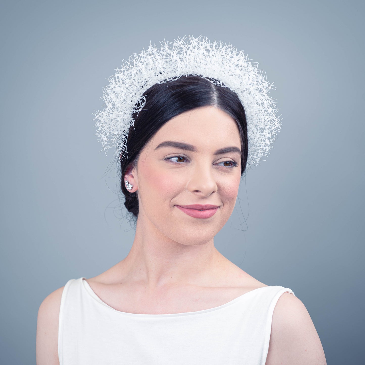 You Are the Best Thing Ruffle Veil Headpiece in Ivory